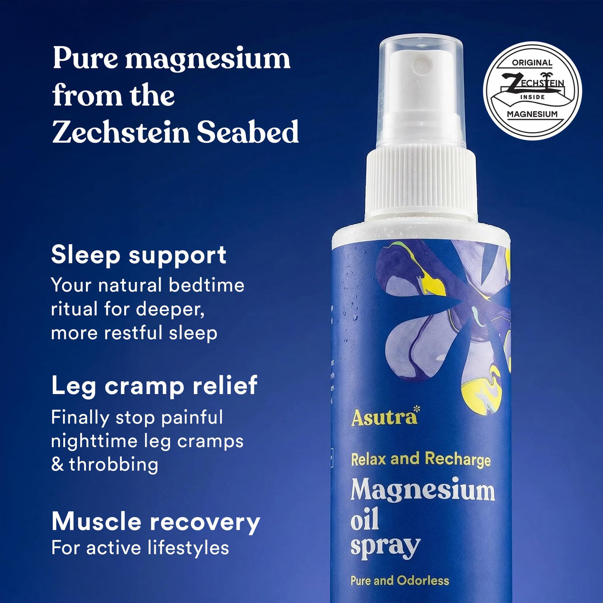 ASUTRA texture on skin illustrating quick absorption benefit