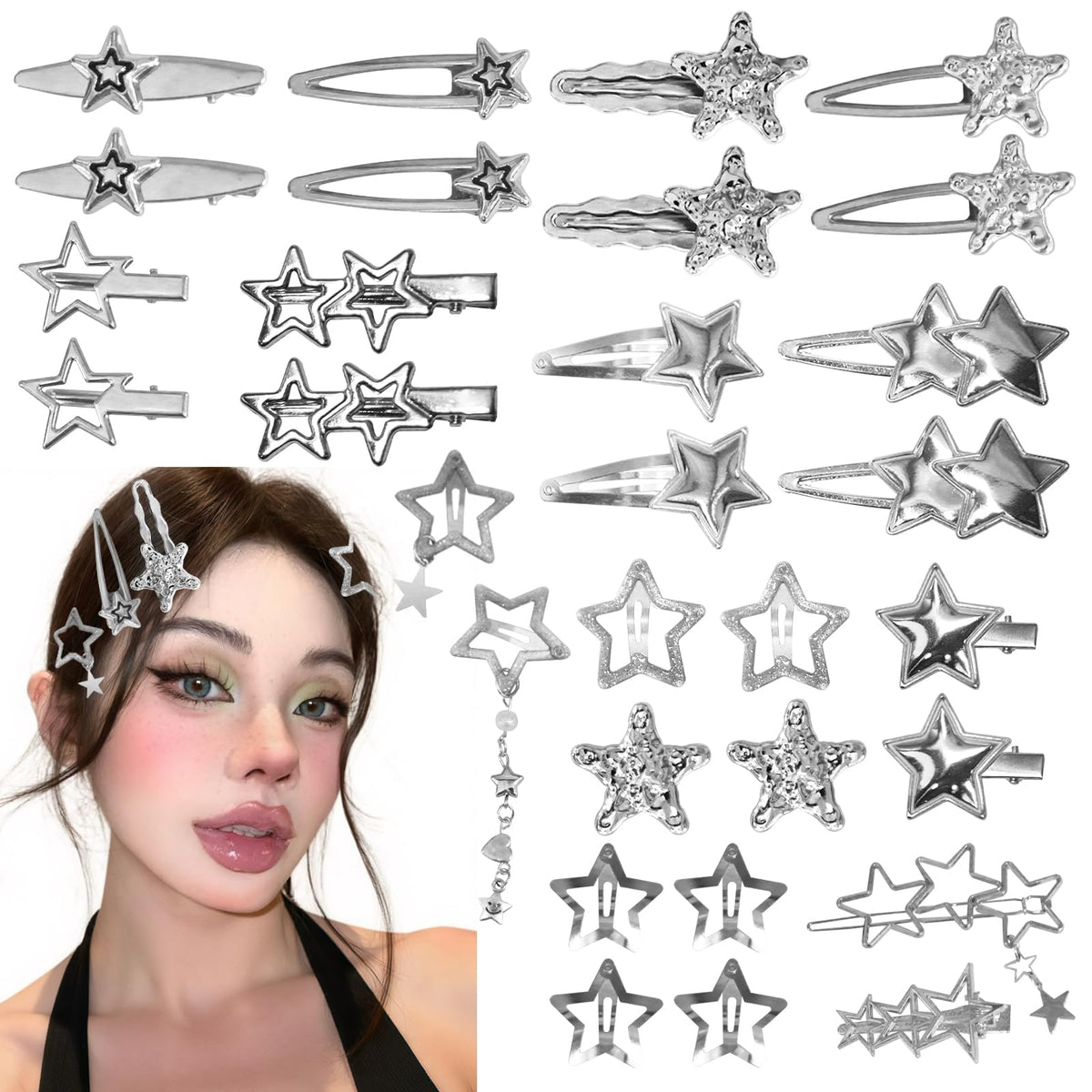 ATCCPYDM front packaging showing full 30-piece silver star clip set and easy gifting