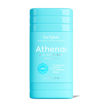 Athena Club front packaging showing stick and scent benefits