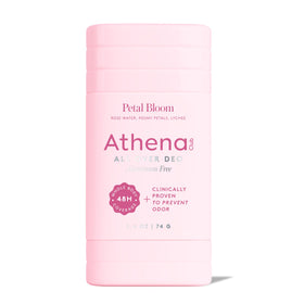 Athena Club All Over Deo front stick view showing clean packaging and clear application benefit