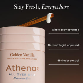 Athena Club close-up texture of clear stick, smooth non-pilling finish benefit