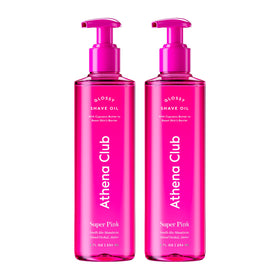 Athena Club front packaging showing two 8 fl oz bottles and clear label benefit