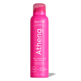 Athena Club front packaging showing bottle and Super Pink scent benefit