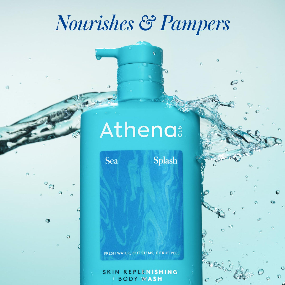Athena Club pump dispensing cleanser demonstrating easy, controlled use