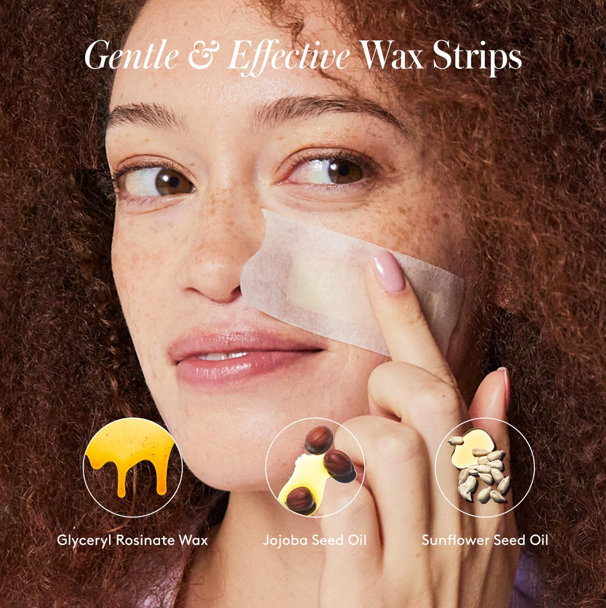 Athena Club strip being removed from upper lip demonstrating easy use
