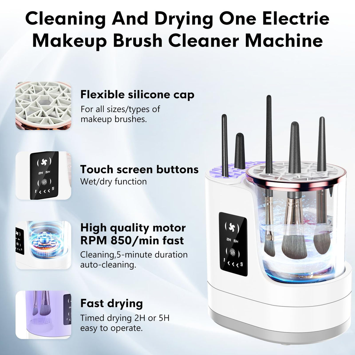 ATIDIE brush in action spin cycle demonstrating fast cleaning and time-saving
