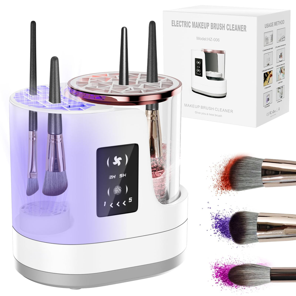 ATIDIE front view compact cleaner showing sleek portable design and one-touch benefit