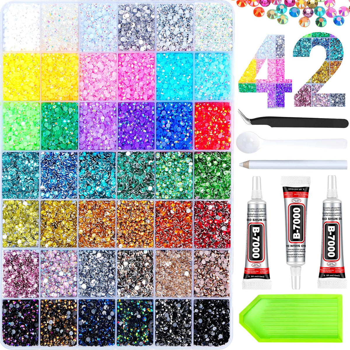 Atifober front packaging showing kit contents and colorful gems benefit organization
