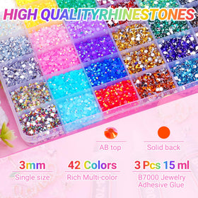 Atifober multicolor stones applied on fabric showing decorative enhancement