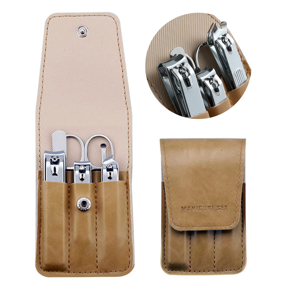 atimier front packaging beige showing complete manicure kit and gift-ready look