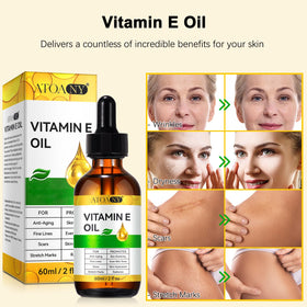 smoothing ATOANY Vitamin E oil on hair ends to reduce frizz and add shine