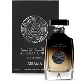 Atralia Absolute Noir front bottle showing sleek label and premium look