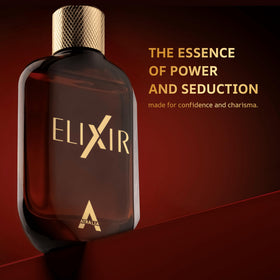Atralia Elixir closeup label detailing brand and fragrance notes clearly