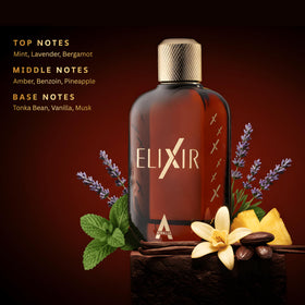 Atralia Elixir next to a ruler showing true 100ml size and scale