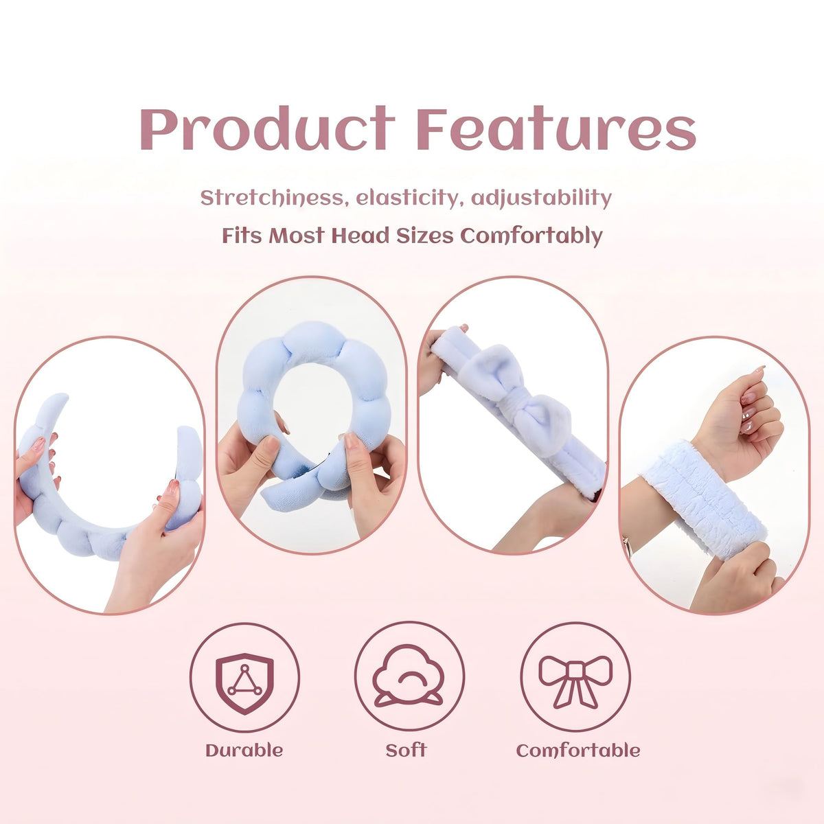 ATROCH woman wearing headband while washing face for tidy skincare routine