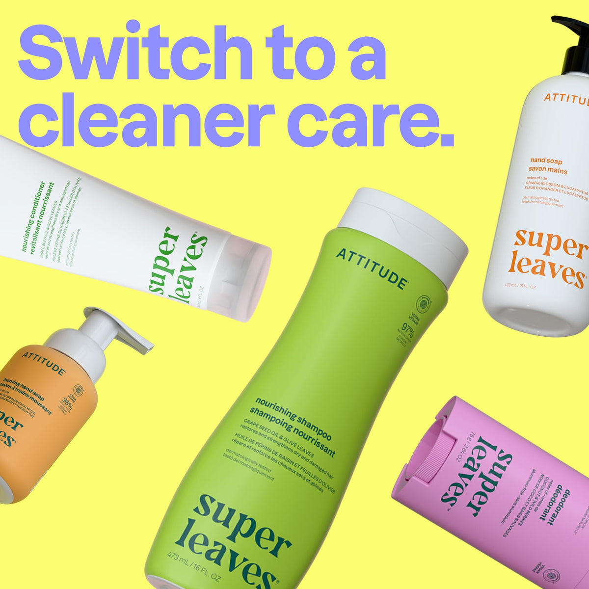 ATTITUDE Colorlast in-shower use on wet hair demonstrating color-safe cleansing