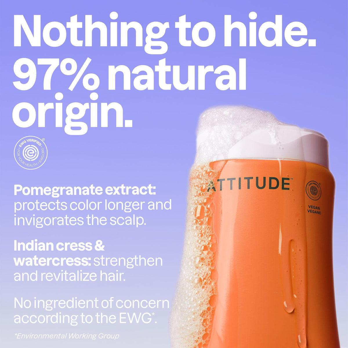 ATTITUDE Colorlast being dispensed to show creamy lather for gentle cleansing