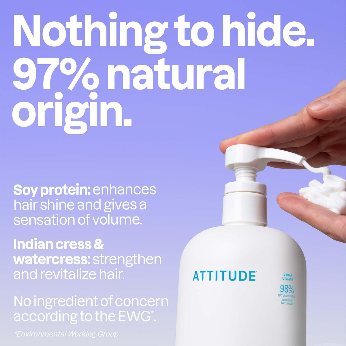 ATTITUDE ingredient close-up watercress and Indian cress supporting hair health