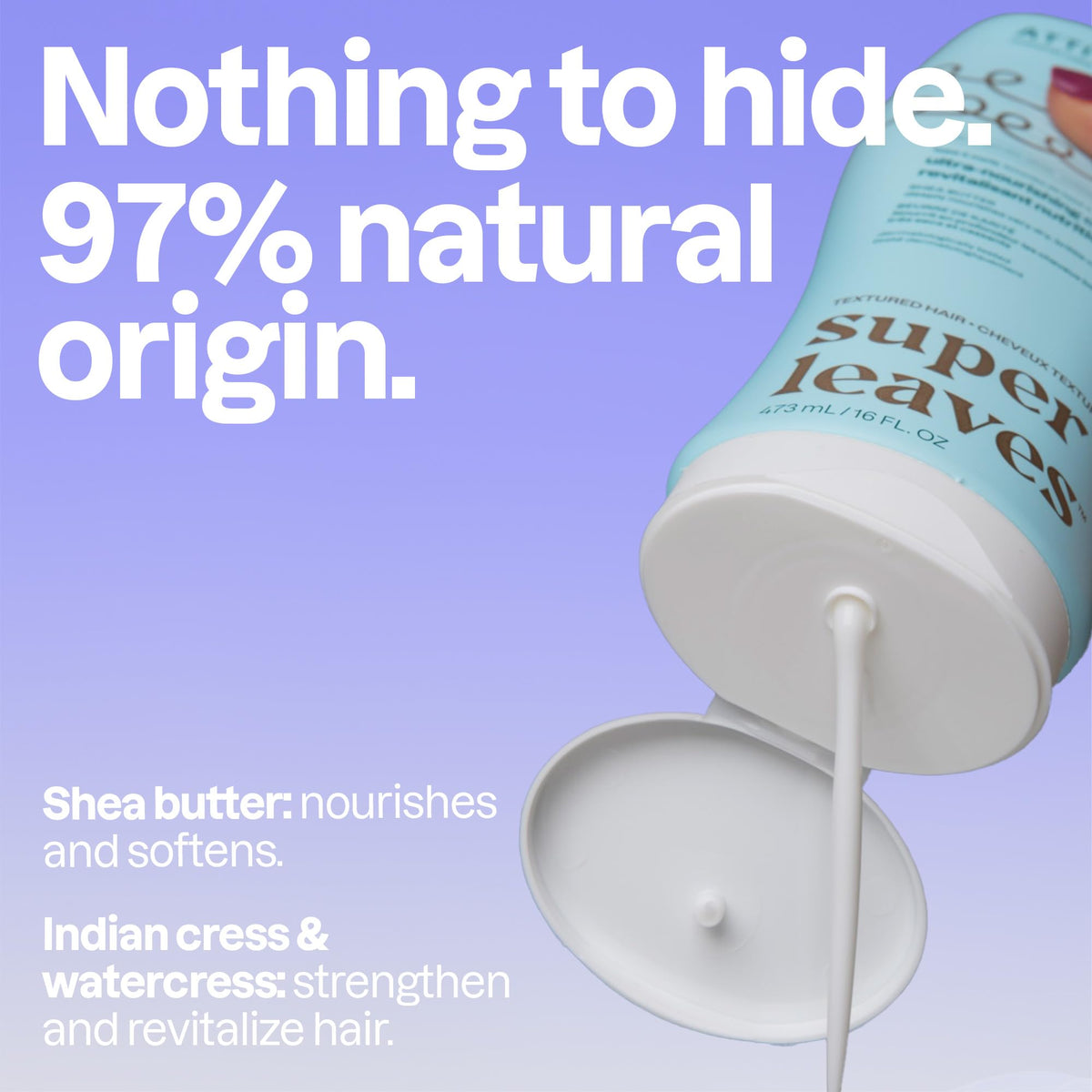 ATTITUDE conditioner being poured onto hand showing easy detangling slip
