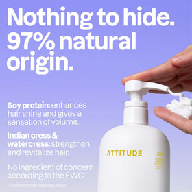 ATTITUDE conditioner texture on hand demonstrating lightweight hydration