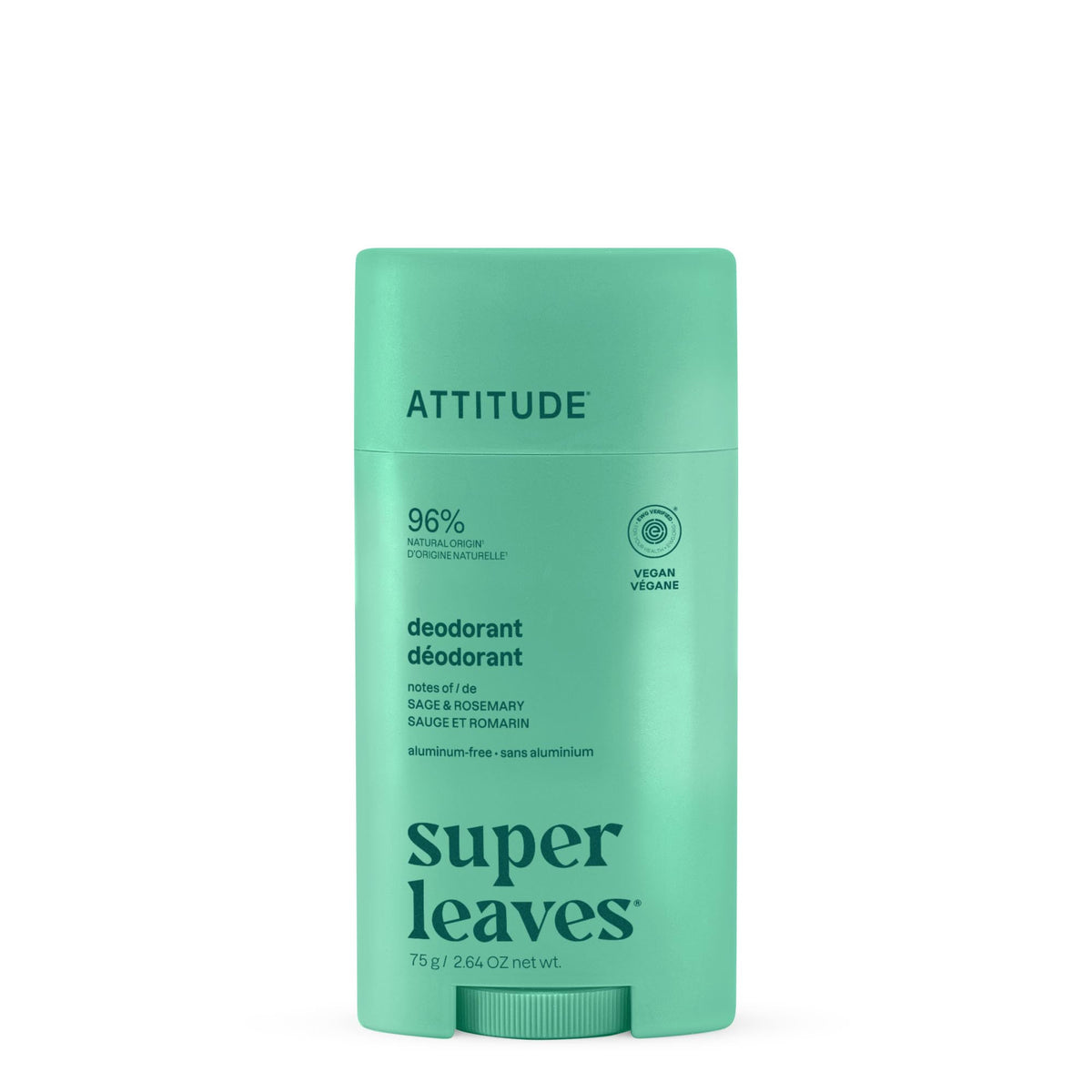 ATTITUDE front packaging showing sage and rosemary scent, conveys clean formulation benefit