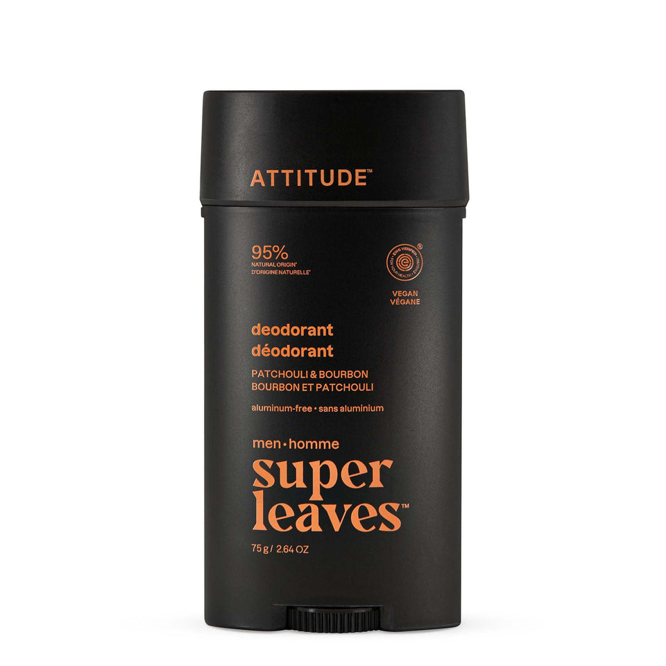 ATTITUDE front view of stick showing label and scent, highlights natural ingredients