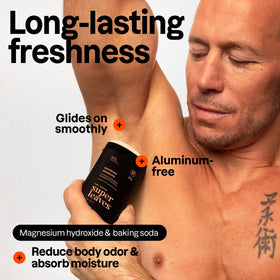 ATTITUDE in-hand applying stick underarm to show easy application and fast comfort