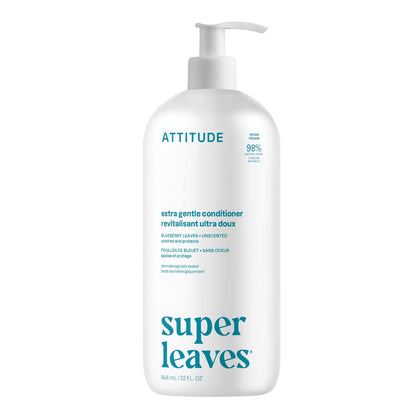 ATTITUDE bottle front packaging showing unscented gentle conditioner benefit