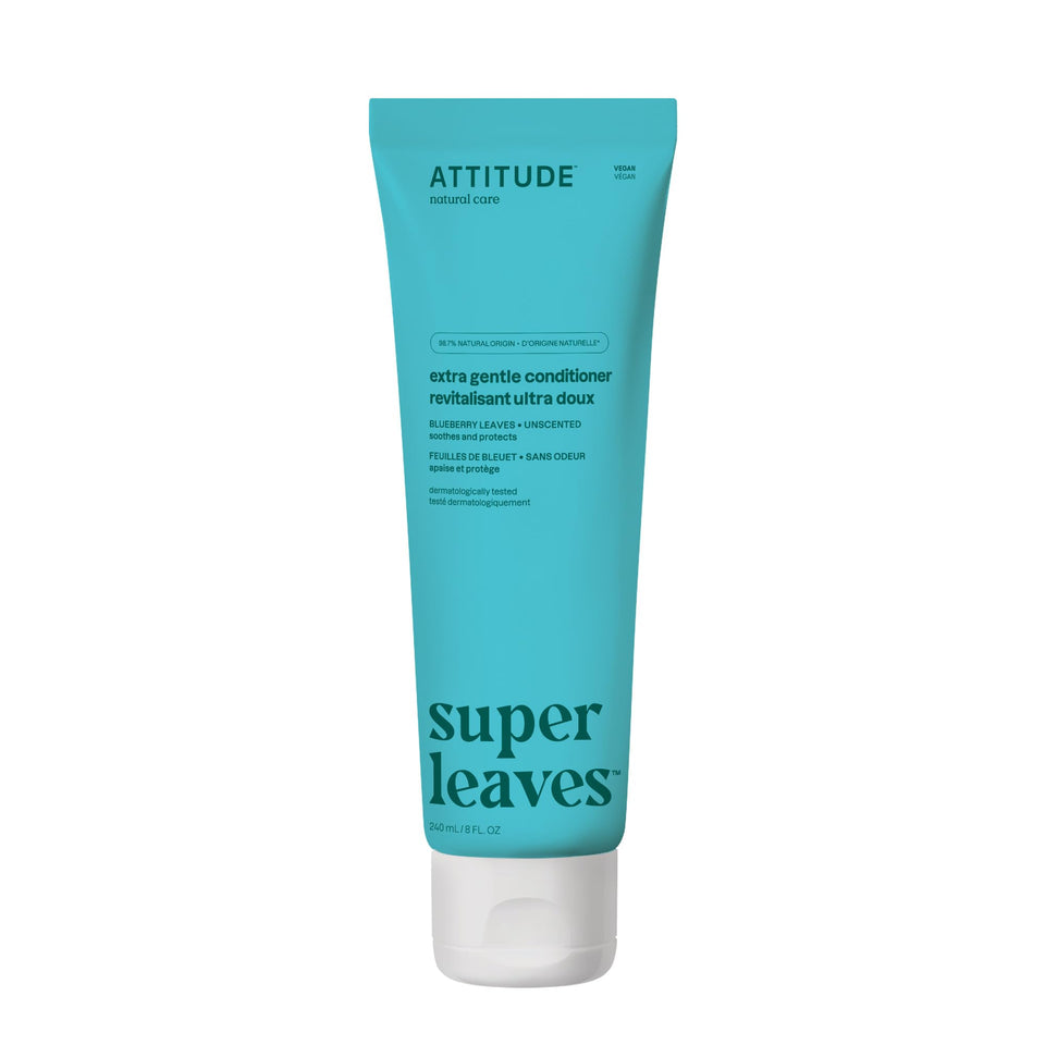 ATTITUDE front packaging showing unscented gentle conditioner and benefits