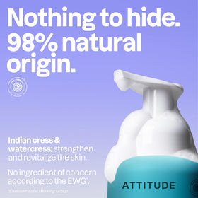 ATTITUDE foam texture on hand demonstrating gentle lather and hydration
