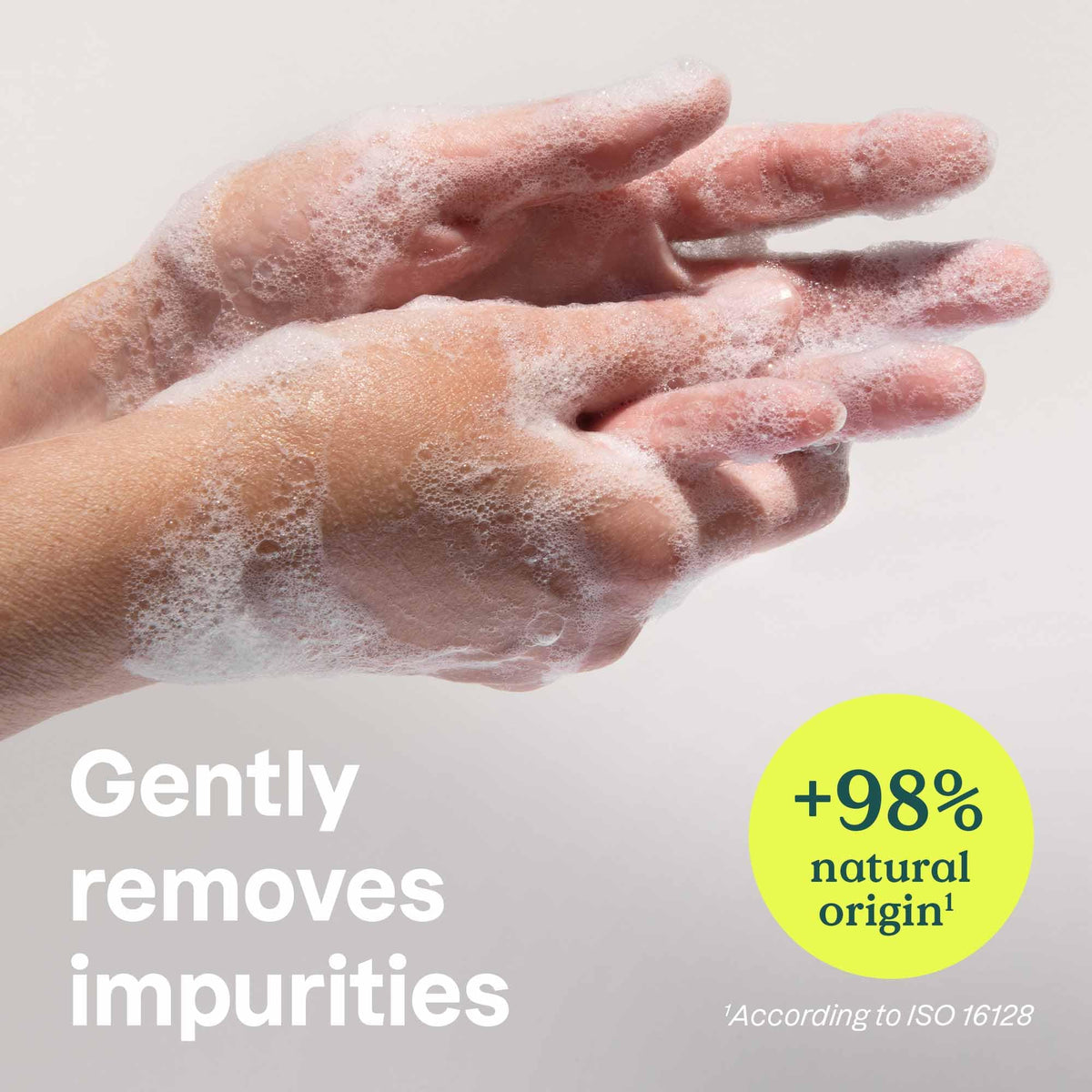 ATTITUDE foaming soap in dispenser being used for quick hygienic handwashing