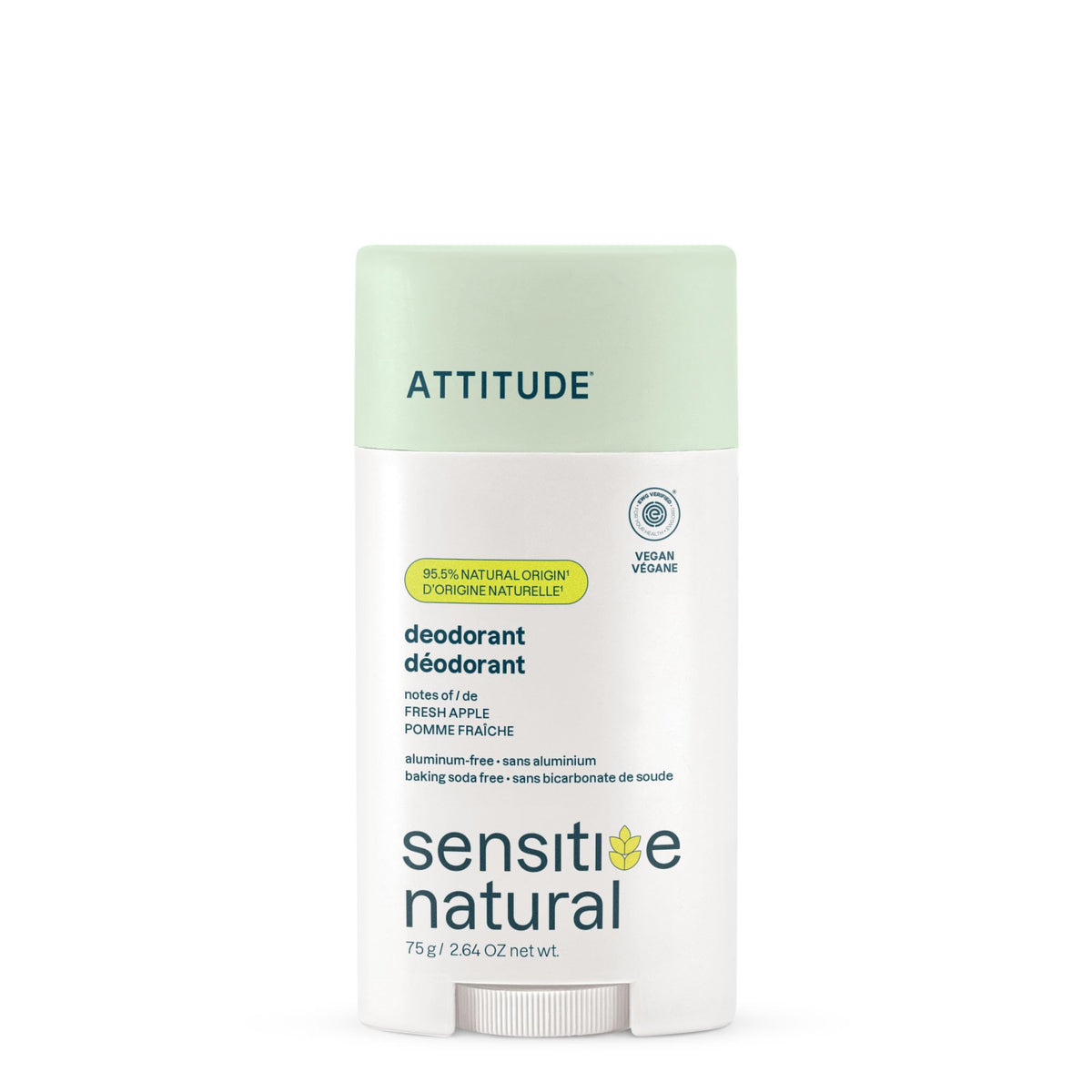 ATTITUDE front stick packaging showing Fresh Apple label and benefits