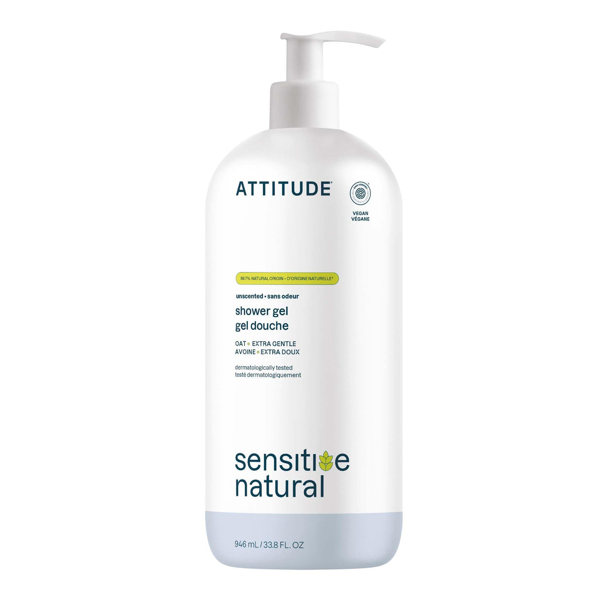 ATTITUDE front label 32 oz bottle showing product name and unscented benefit