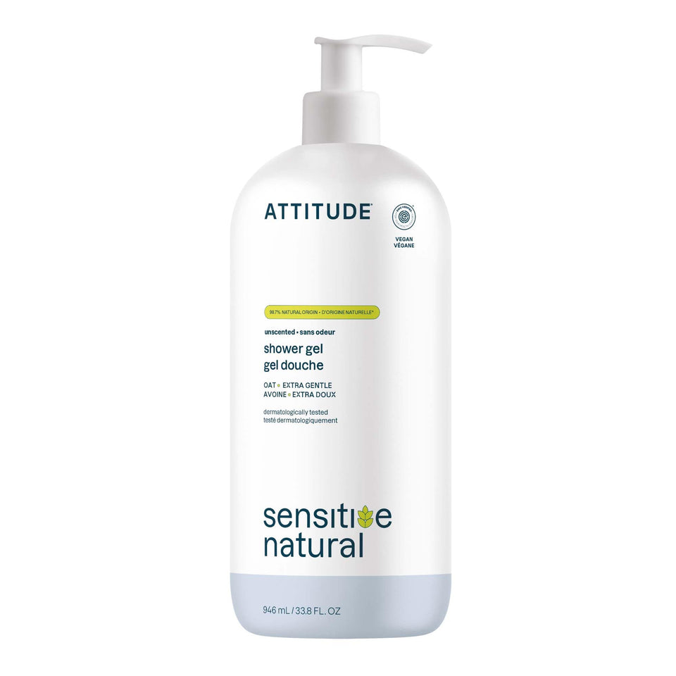 ATTITUDE front label 32 oz bottle showing product name and unscented benefit