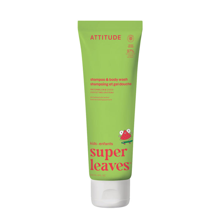 ATTITUDE front packaging showing bottle and watermelon coco scent benefits