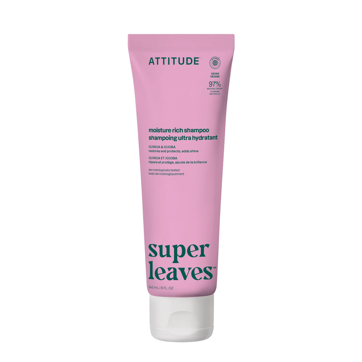 ATTITUDE front packaging showing moisturizing shampoo benefits