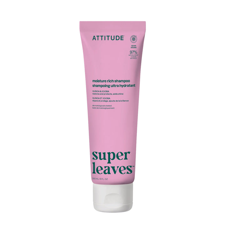 ATTITUDE front packaging showing moisturizing shampoo benefits