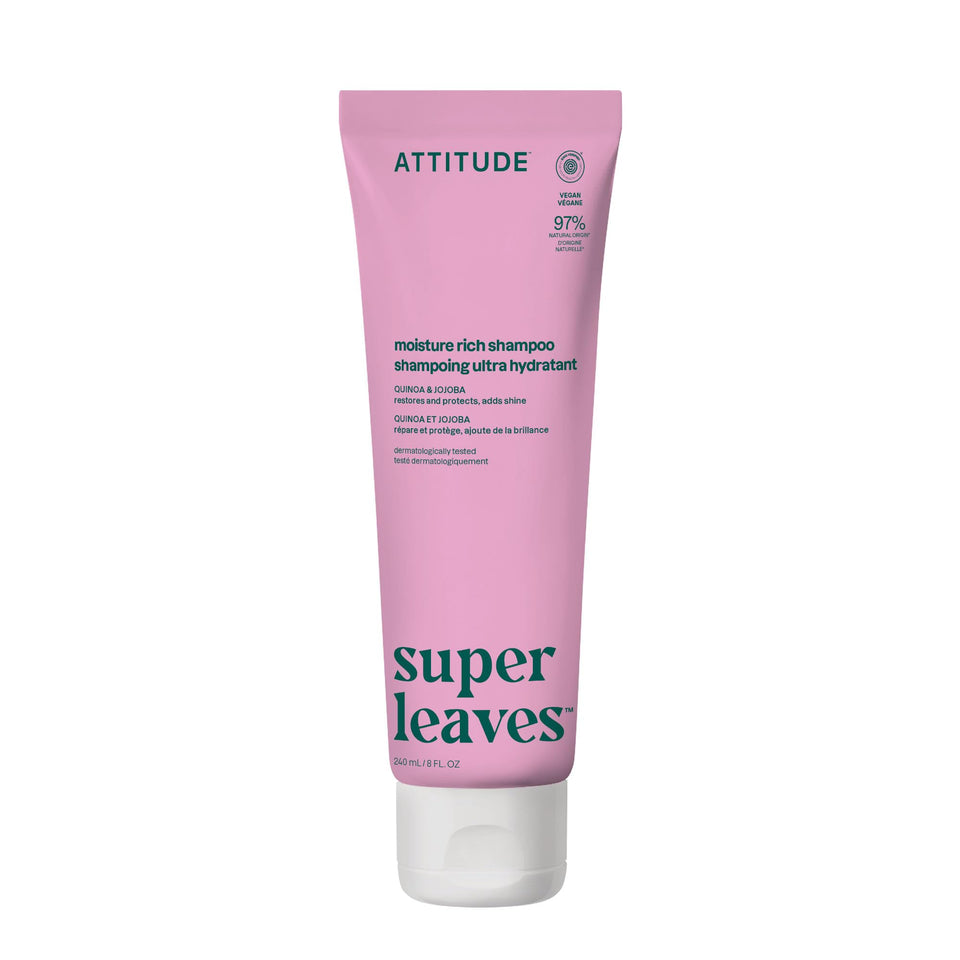 ATTITUDE front packaging showing moisturizing shampoo benefits