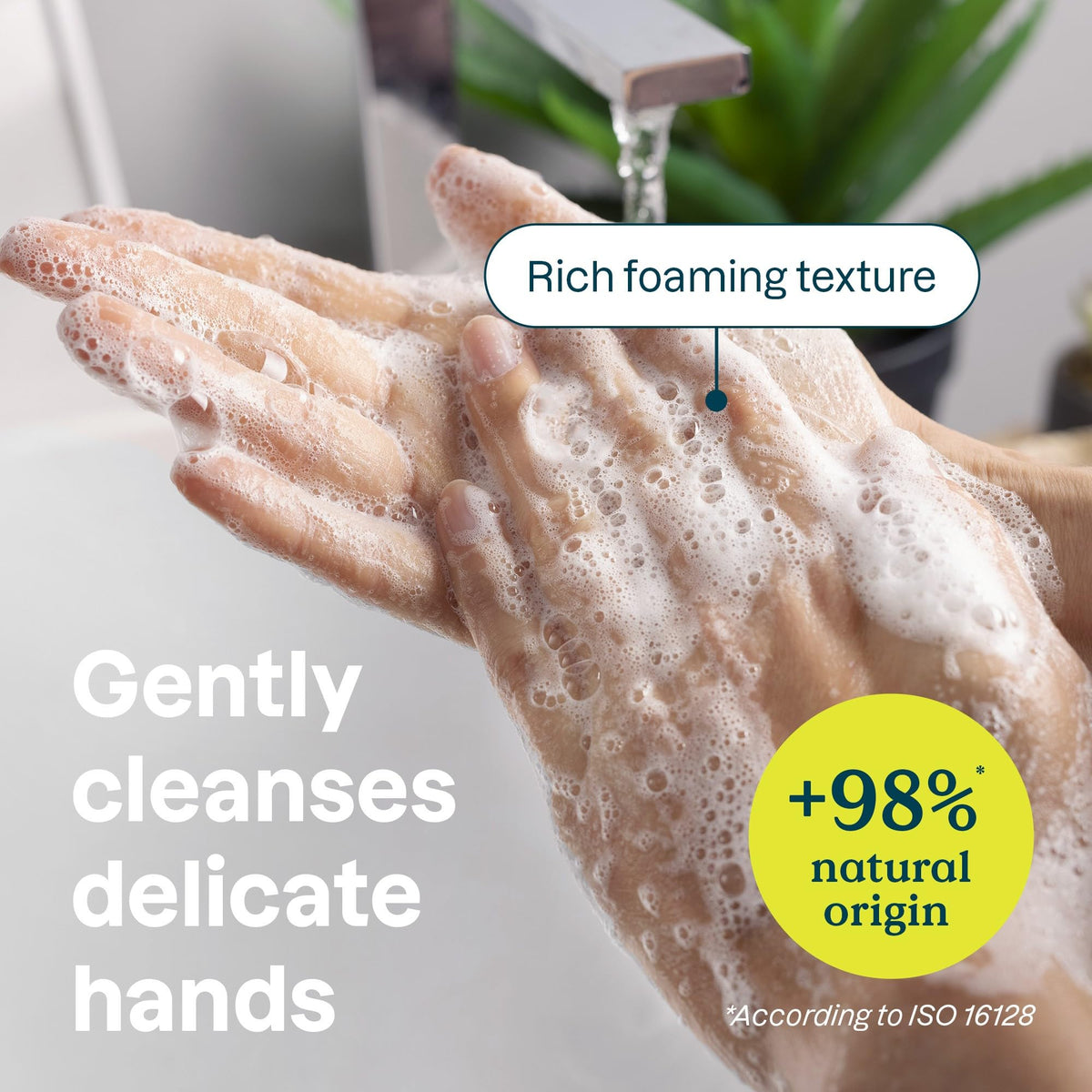 ATTITUDE creamy foam texture demonstrating softening and cleansing benefit