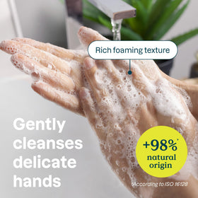 ATTITUDE creamy foam texture demonstrating softening and cleansing benefit