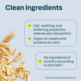 ATTITUDE oat and argan oil ingredients arranged to show soothing benefits
