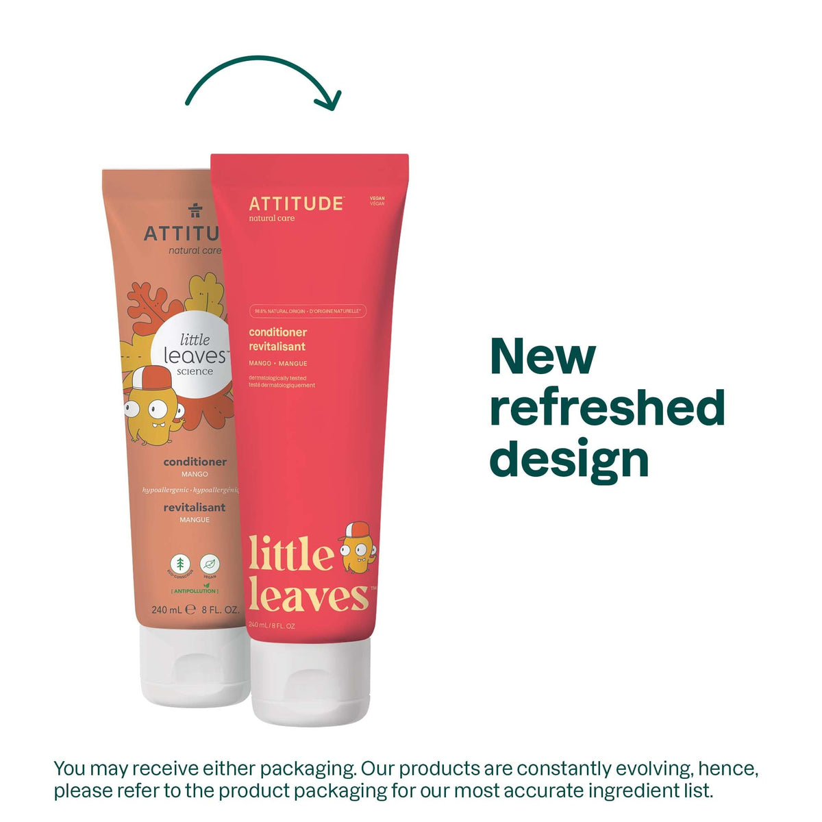 ATTITUDE conditioner creamy texture being poured to show smooth detangling benefit