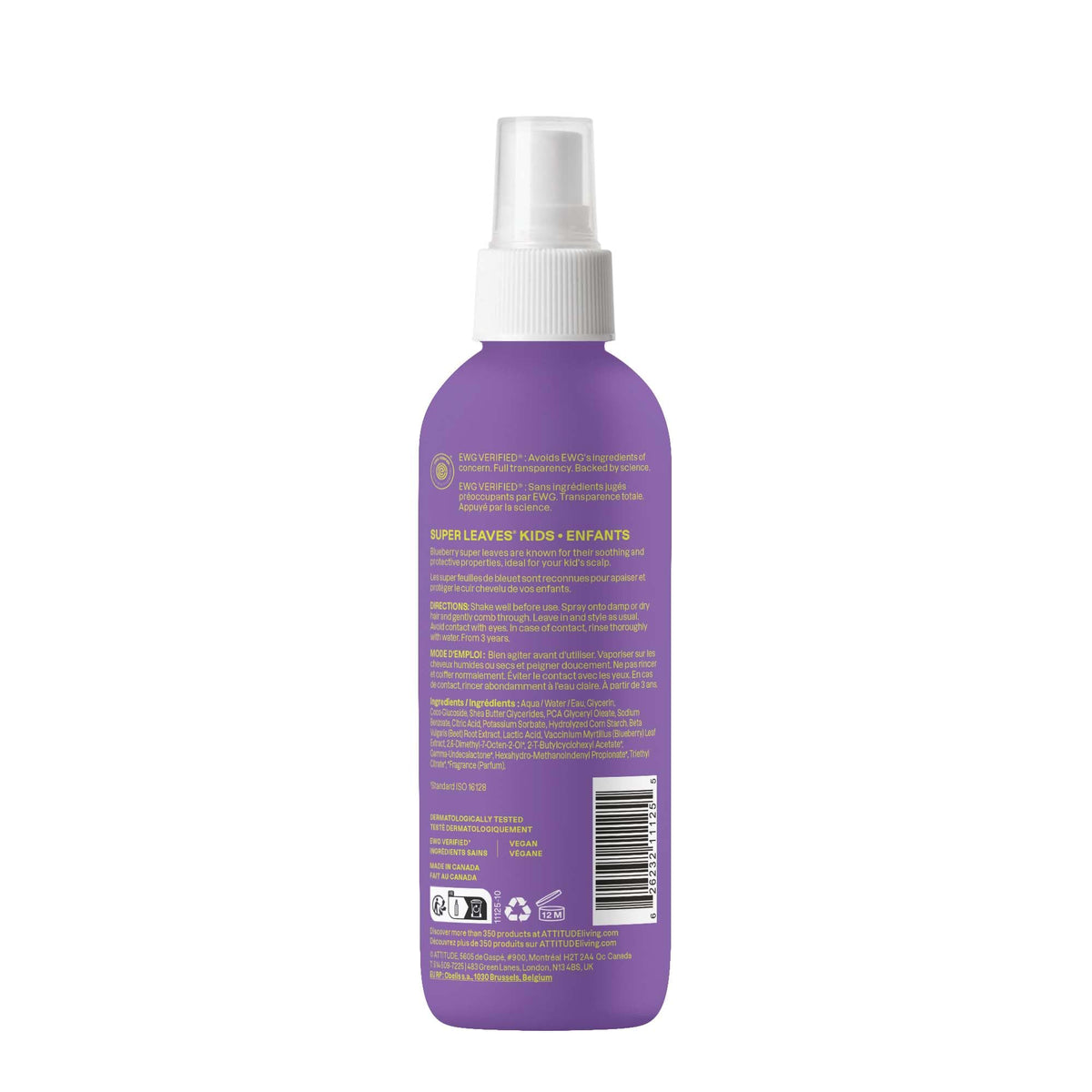 ATTITUDE kids detangler in family bathroom scene promoting gentle daily use benefit