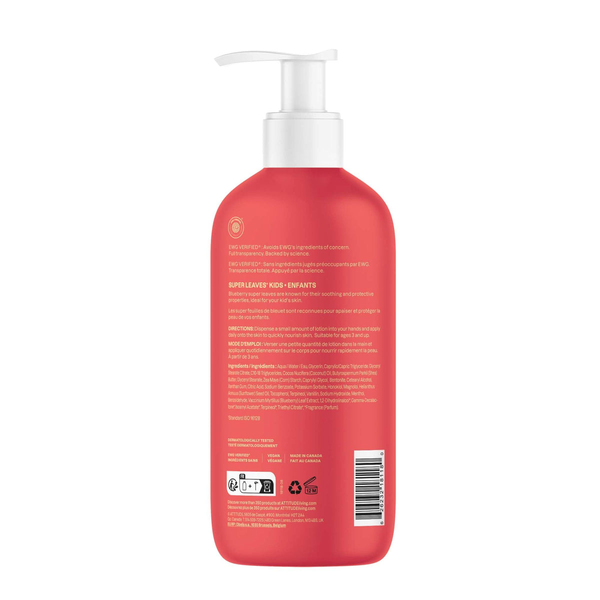 BIO SPECTRA ATTITUDE back label close-up highlighting clean ingredient list