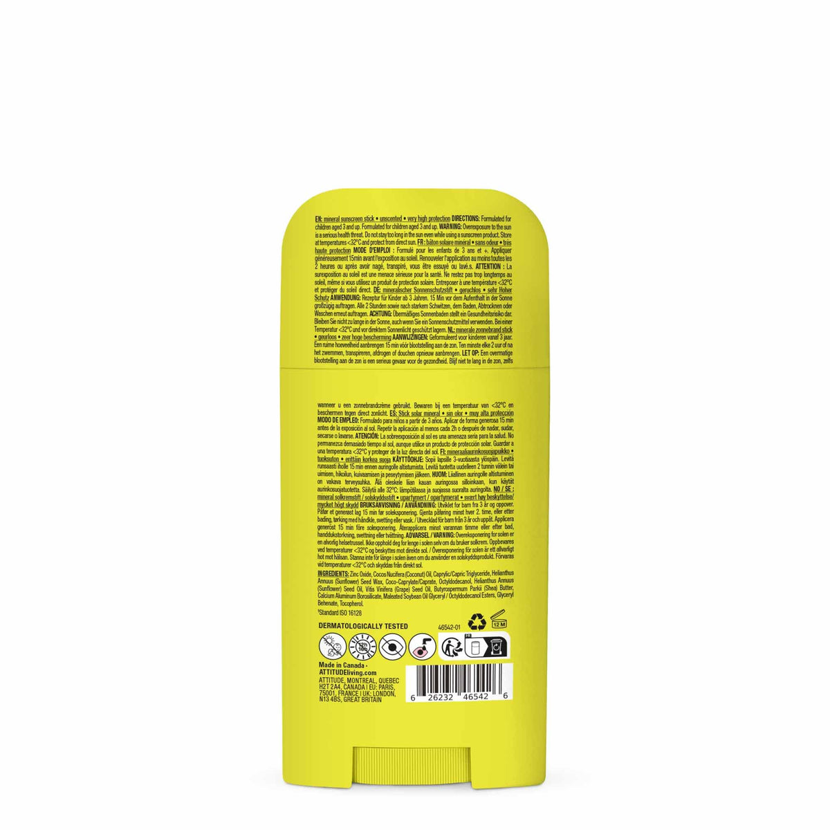 ATTITUDE stick after application showing lightweight, non-greasy, natural finish