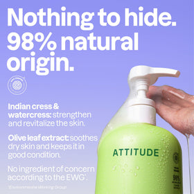 ATTITUDE label ingredient detail with EWG Verified mark, showing transparency and natural origin