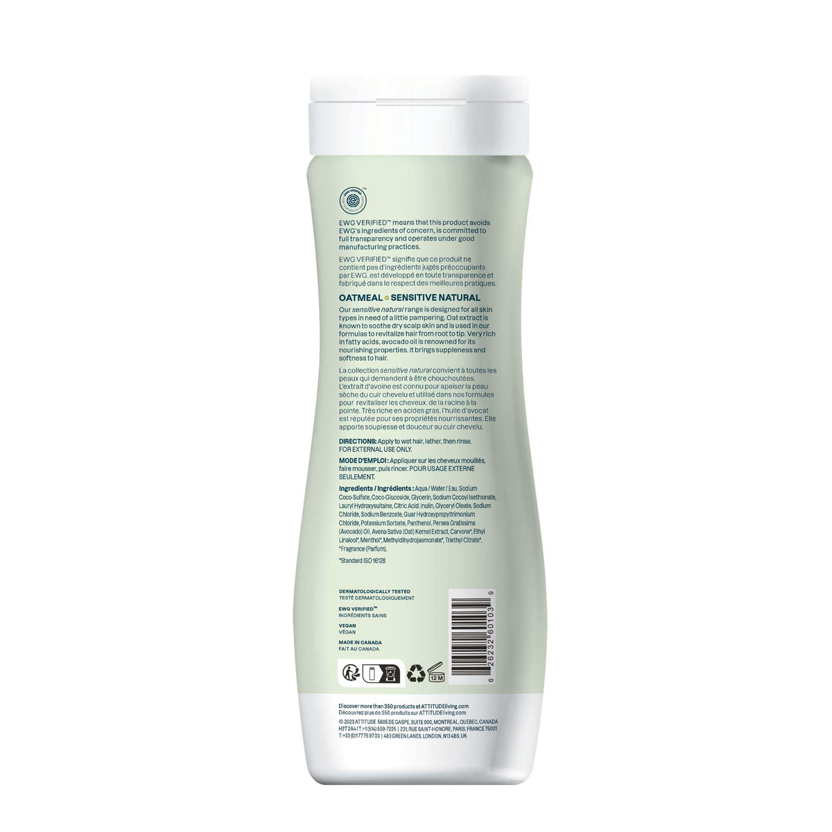 BIO SPECTRA ATTITUDE lather on wet hair demonstrating gentle cleanse and softness