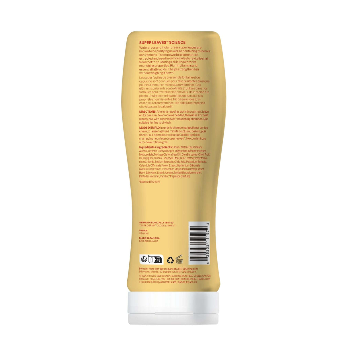 ATTITUDE conditioner on bathroom shelf in lifestyle scene suggesting daily routine calm
