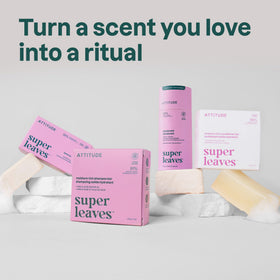 ATTITUDE deodorant on bathroom shelf in lifestyle scene encouraging sustainable swap benefit