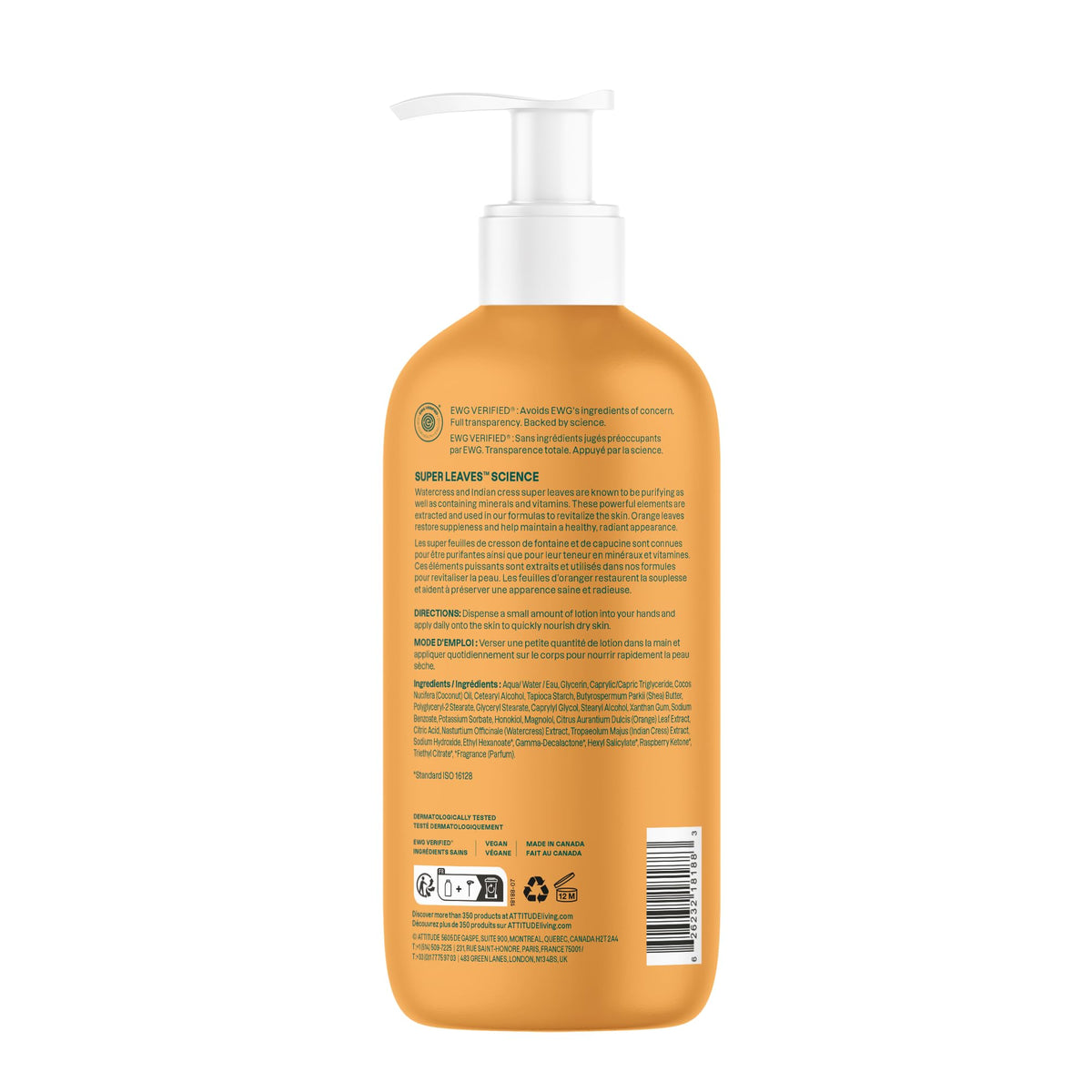 ATTITUDE bottle on bathroom vanity displaying responsible recyclable packaging benefit
